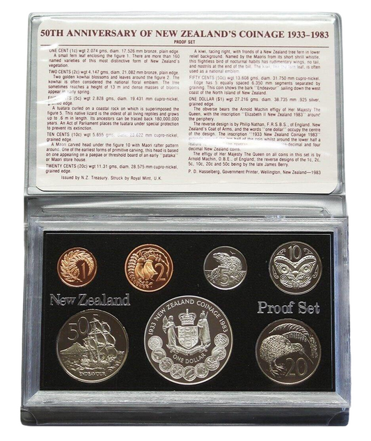 1983 New Zealand Proof Year Set - 50th Anniversary of New Zealand's Coinage