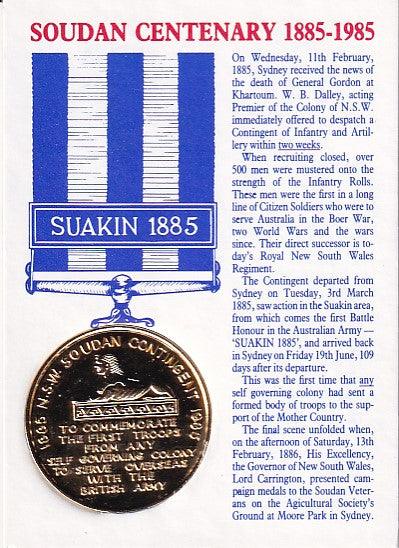 1985 Medal - New South Wales Regiment - Soudan Contingent Centenary - Loose Change Coins