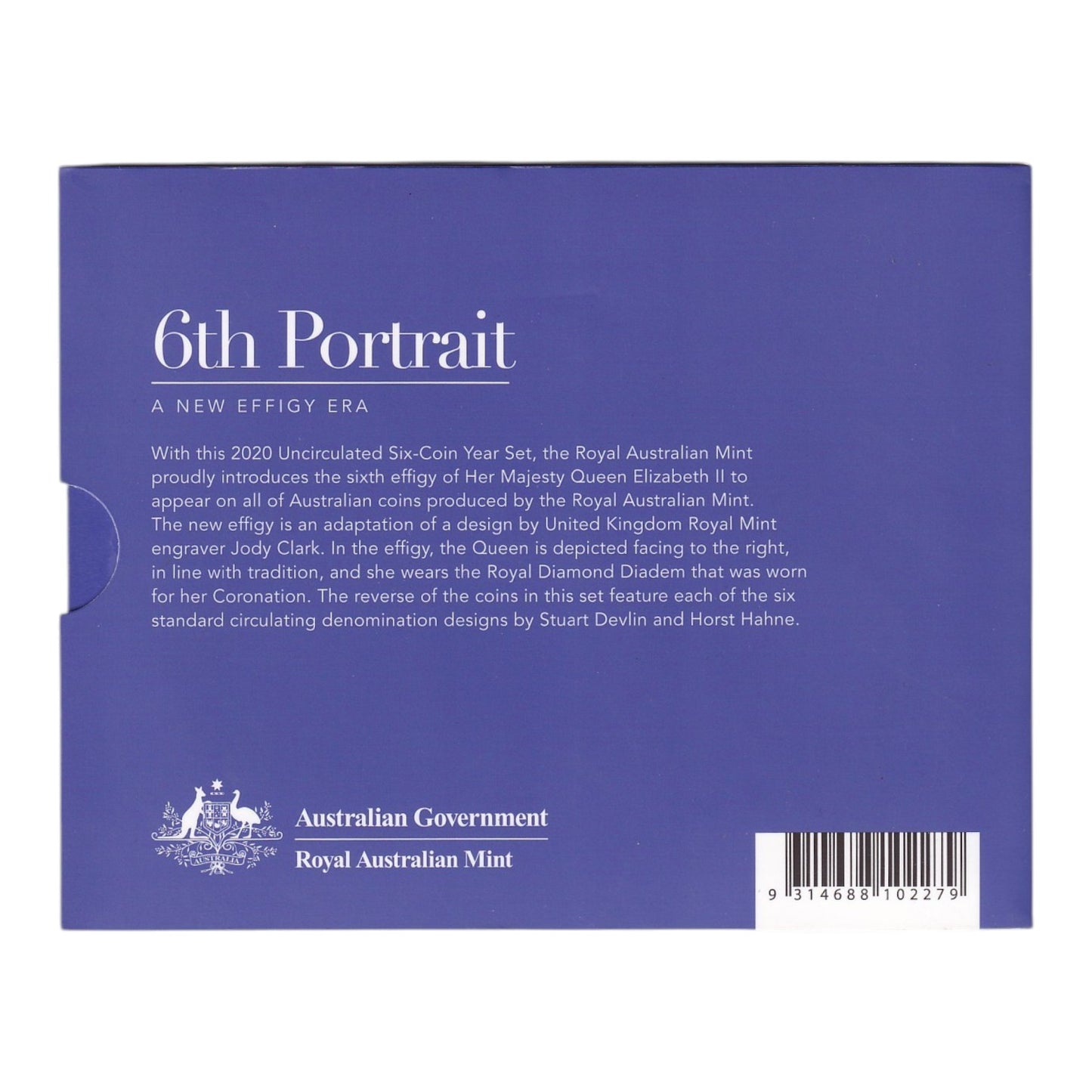 2020 Royal Australian Mint Uncirculated Set 6-coin - 6th Portrait: A New Effigy Era