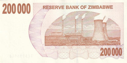 2007 Zimbabwe - 200,000 Dollars - p49 - Uncirculated - Loose Change Coins