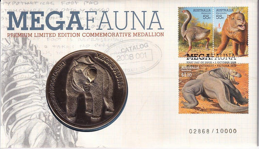 2008 PMC - Megafauna - Premium Limited Edition Medallion Cover - Loose Change Coins