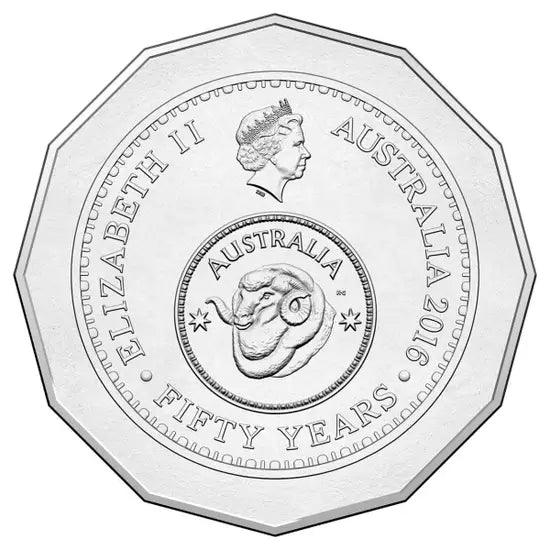 2016 Australian 50 cent coin 50th Anniversary of Decimal