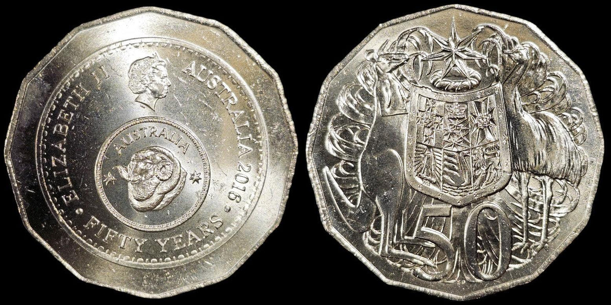 2016 Australian 50 Cent Coin 50th Anniversary Of Decimal Currency 2016-australian-50-cent-coin-50th-anniversary-of-decimal-currency