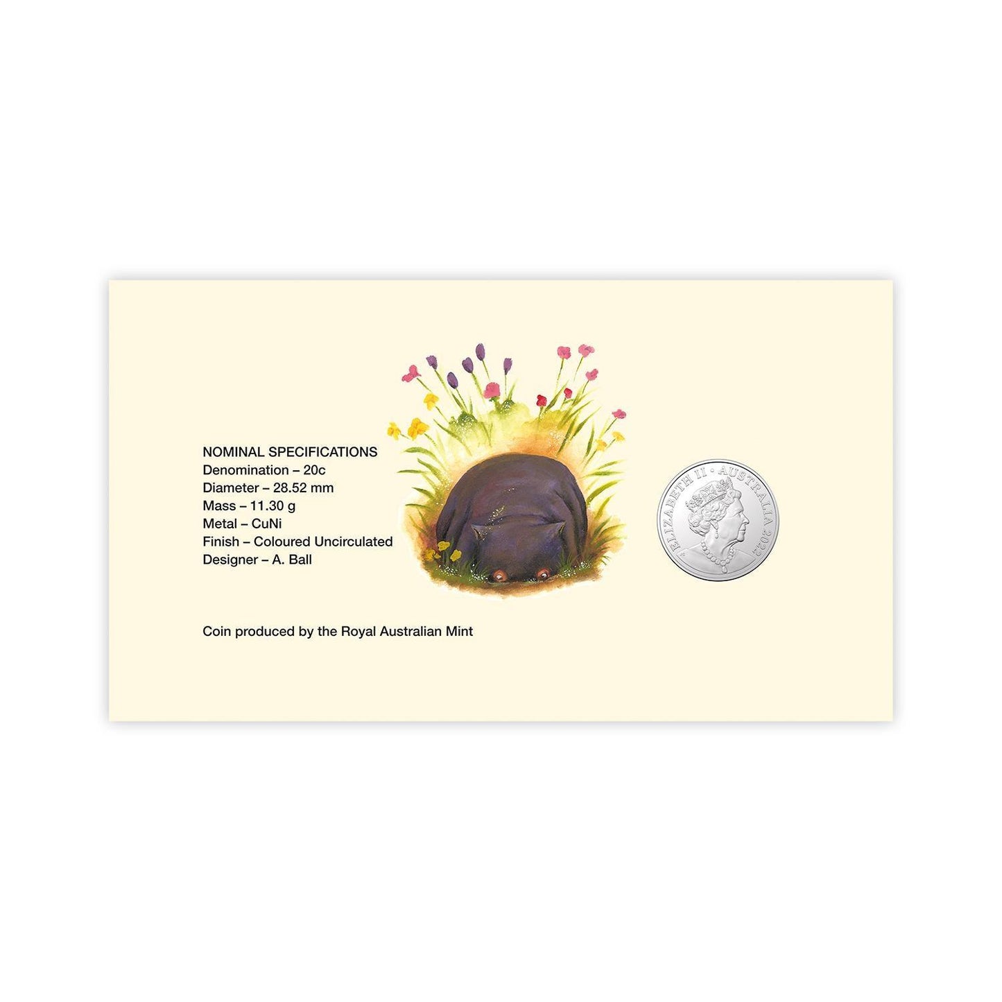 2022 Diary of a Wombat Postal Numismatic Cover - Loose Change Coins