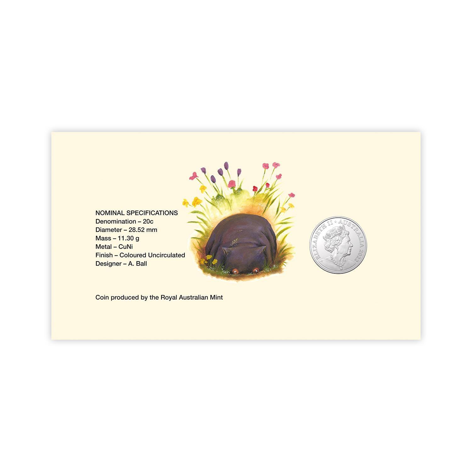 2022 Diary of a Wombat Postal Numismatic Cover - Loose Change Coins