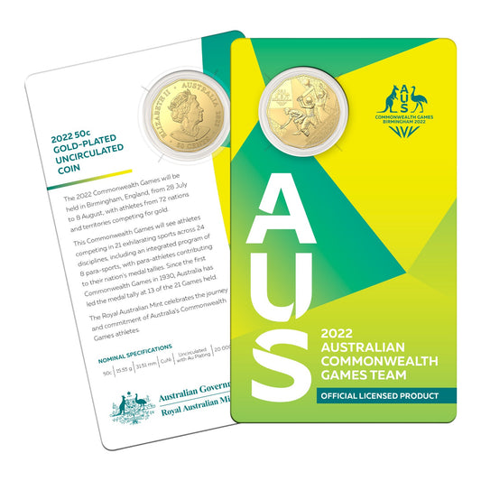 2022 Gold Plated 50c Coin - Commonwealth Games