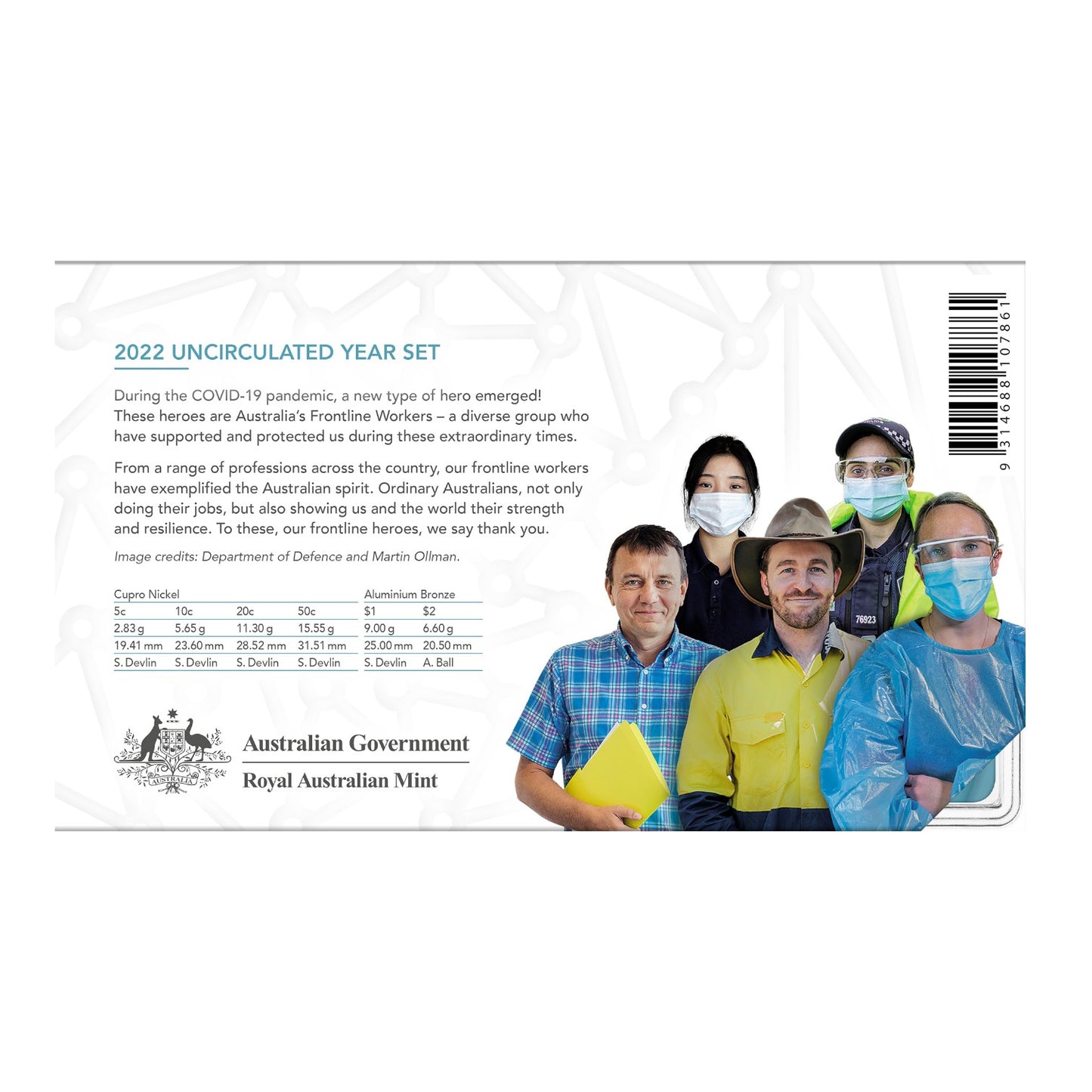 2022 Uncirculated Six Coin Year Set - Frontline Workers