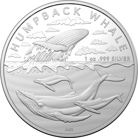 2023 $1 1oz Silver Investment Coin - Australian Antarctic Territory - Humpback Whale - Loose Change Coins