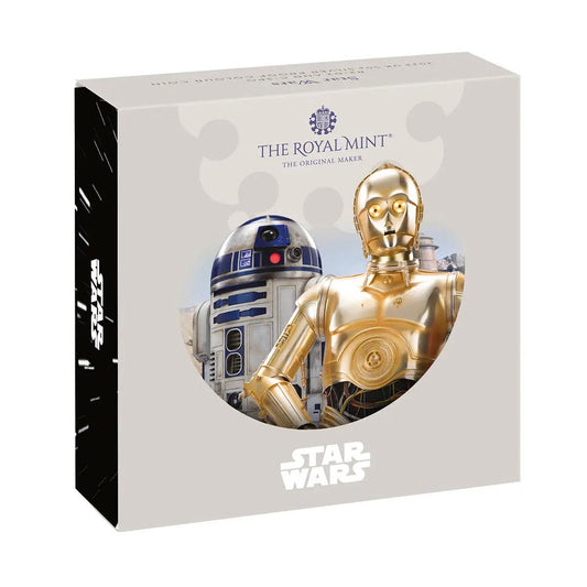 Star Wars R2-D2 and C-3PO 2023 UK 50p Silver Proof Colour Coin - Loose Change Coins