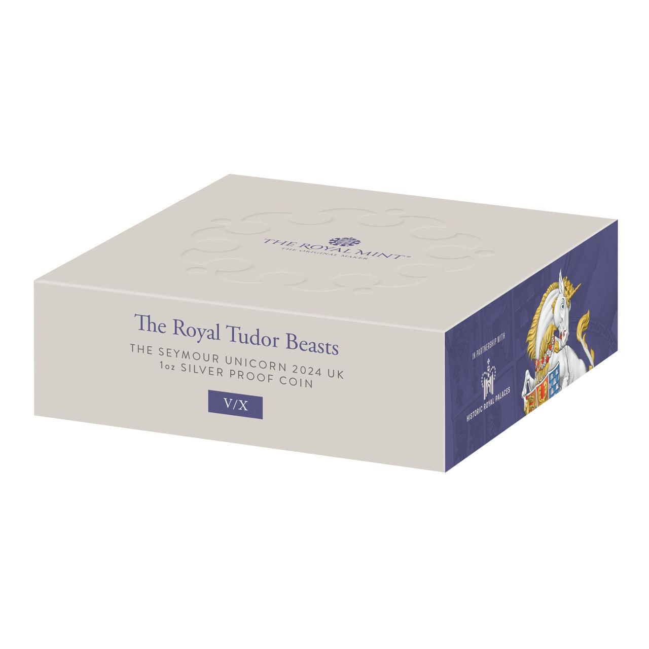 2024 The Royal Tudor Beasts The Seymour Unicorn UK 1oz Silver Proof Coin - Loose Change Coins