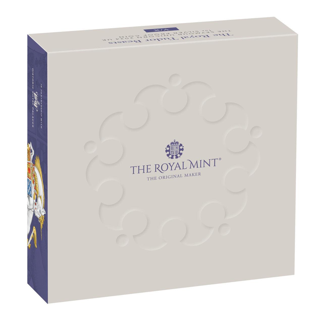 2024 The Royal Tudor Beasts The Seymour Unicorn UK 1oz Silver Proof Coin - Loose Change Coins