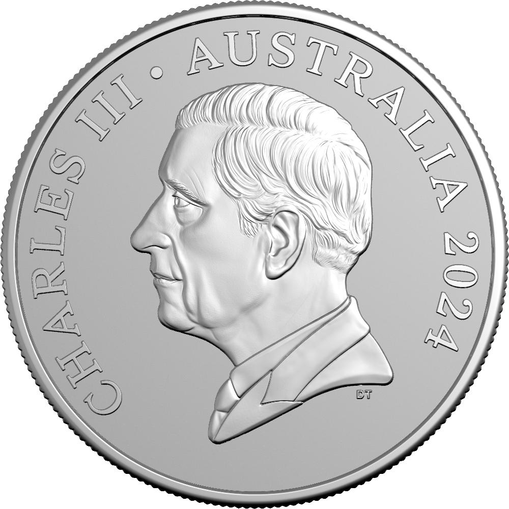 2024 $1 1oz Frosted Fine Silver Uncirculated Coin - Kangaroo Series: Desert Life