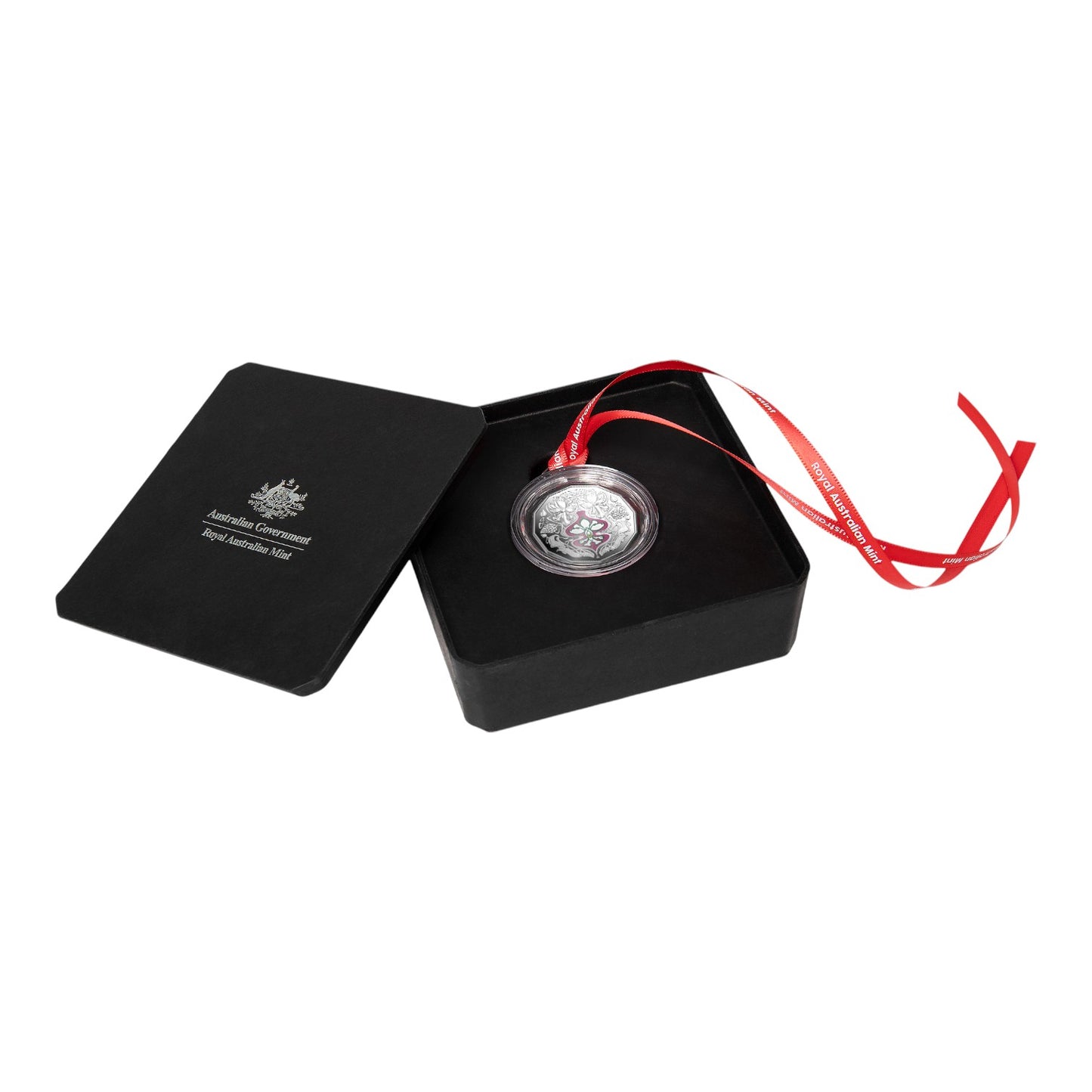 2025 50c Coloured Fine Silver Proof Coin - Christmas Festive Florals