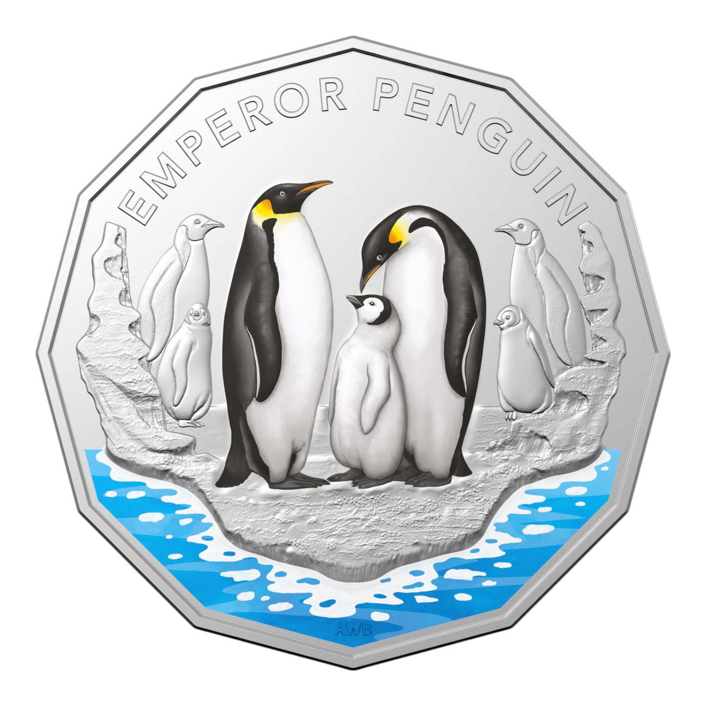 2023 50c Coloured Uncirculated Coin Set - Australian Antarctic Territory - Emperor Penguin and Humpback Whale