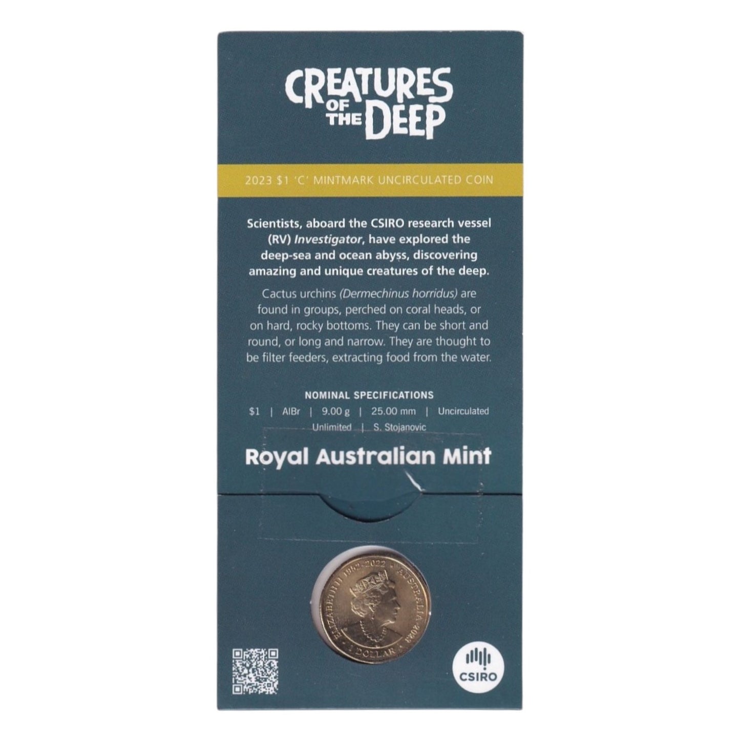 2023 $1 Coin - Creatures of the Deep - 'C' Mintmark