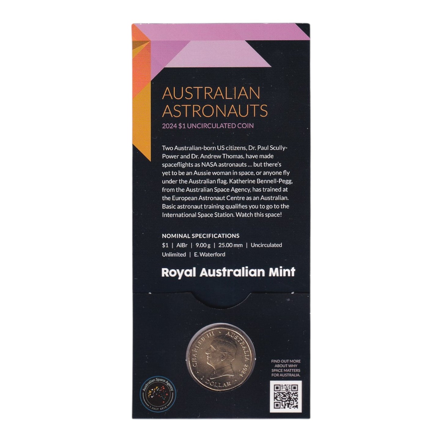 2024 $1 Coin - Out of this World - Australia in Space - 'C' Mintmark