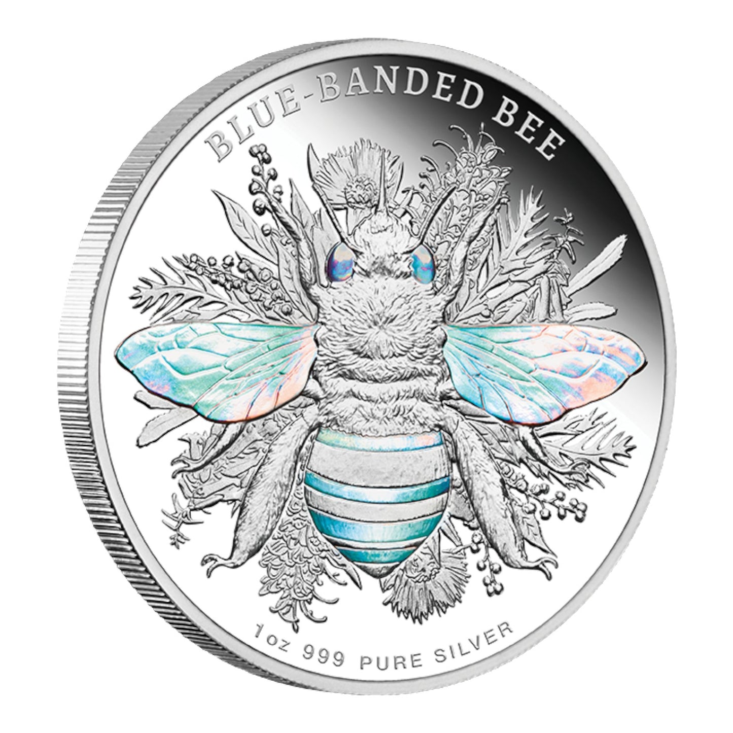 2025 Australian Native Bees - Blue-banded Bee 1oz Silver Proof Hologram Coin