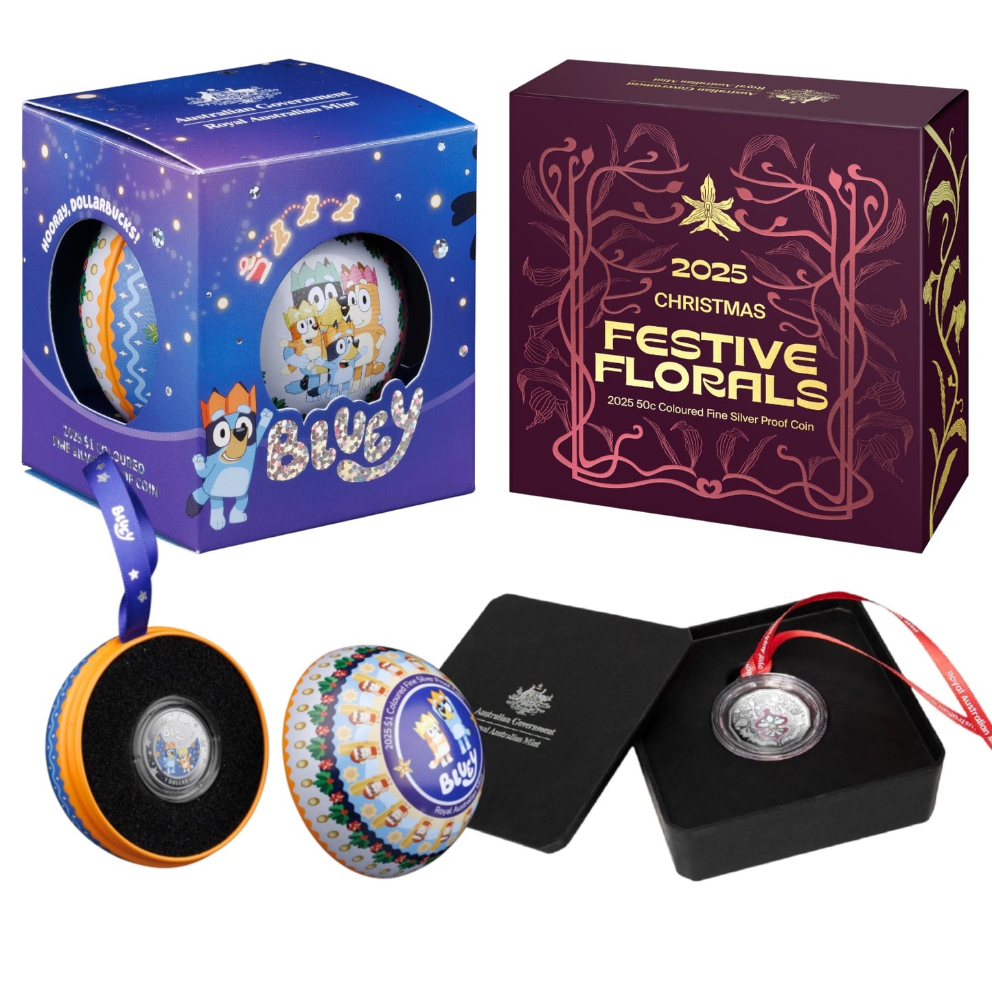 2025 Christmas Coin Collection: Bluey & Festive Florals