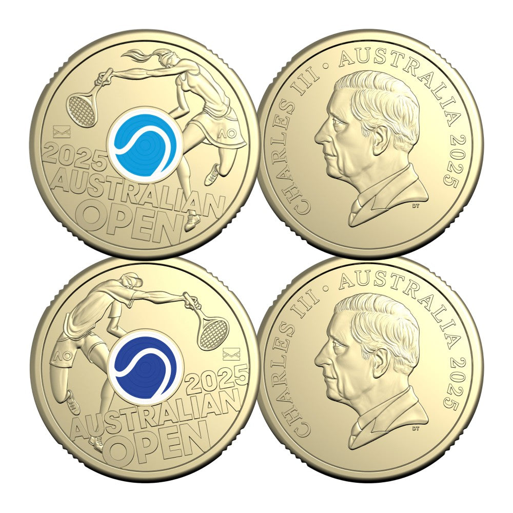2025 $2 Coin Set - Men’s and Women's Australian Open $2 Privymark Coin in Folder *Lucky Dip*