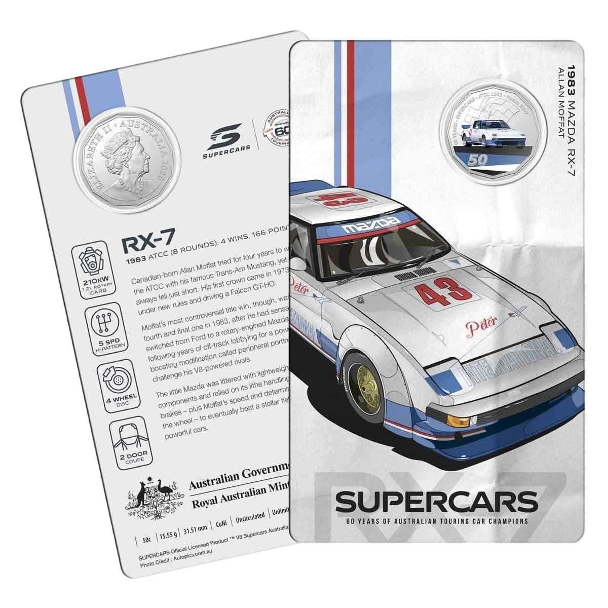 2020 50c - 1983 Mazda RX7 - 60 Years of Supercars