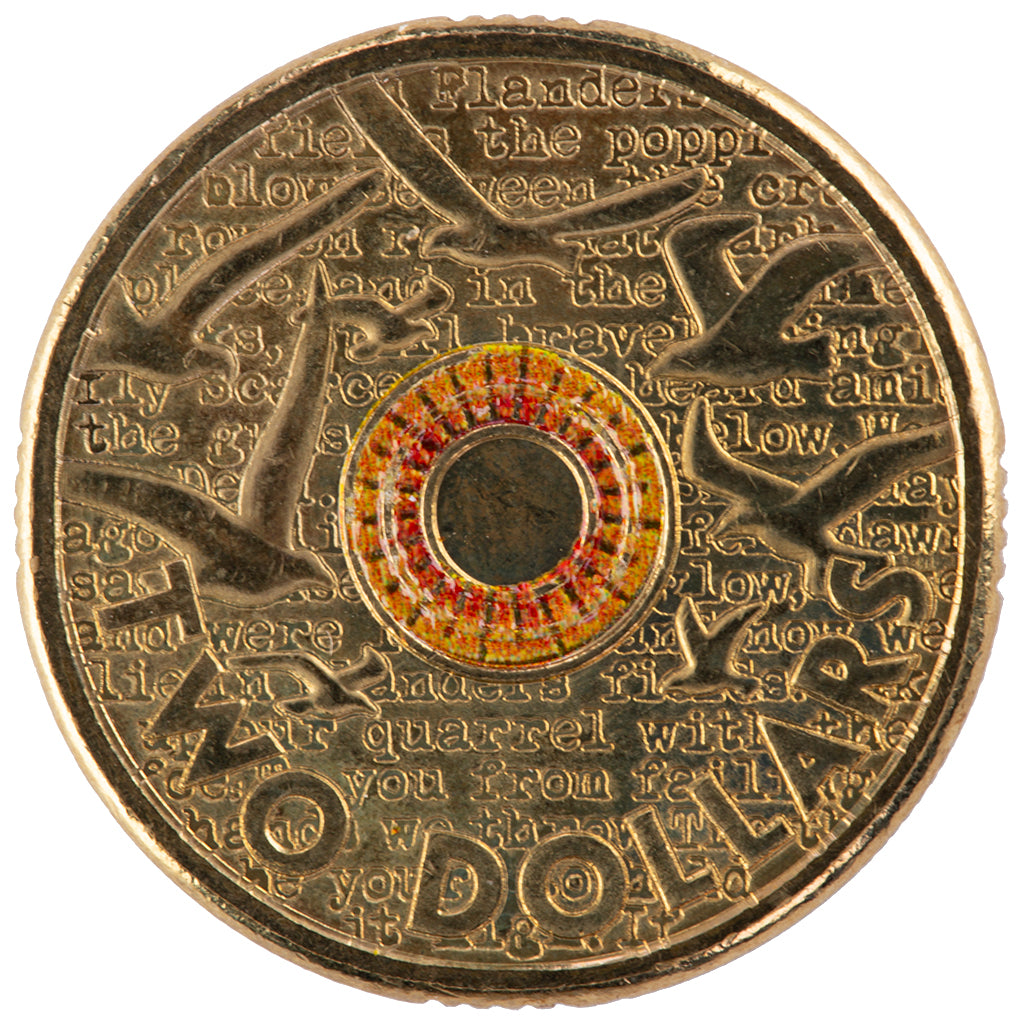 2015 $2 Coin - Remembrance Day - In Flanders Fields
