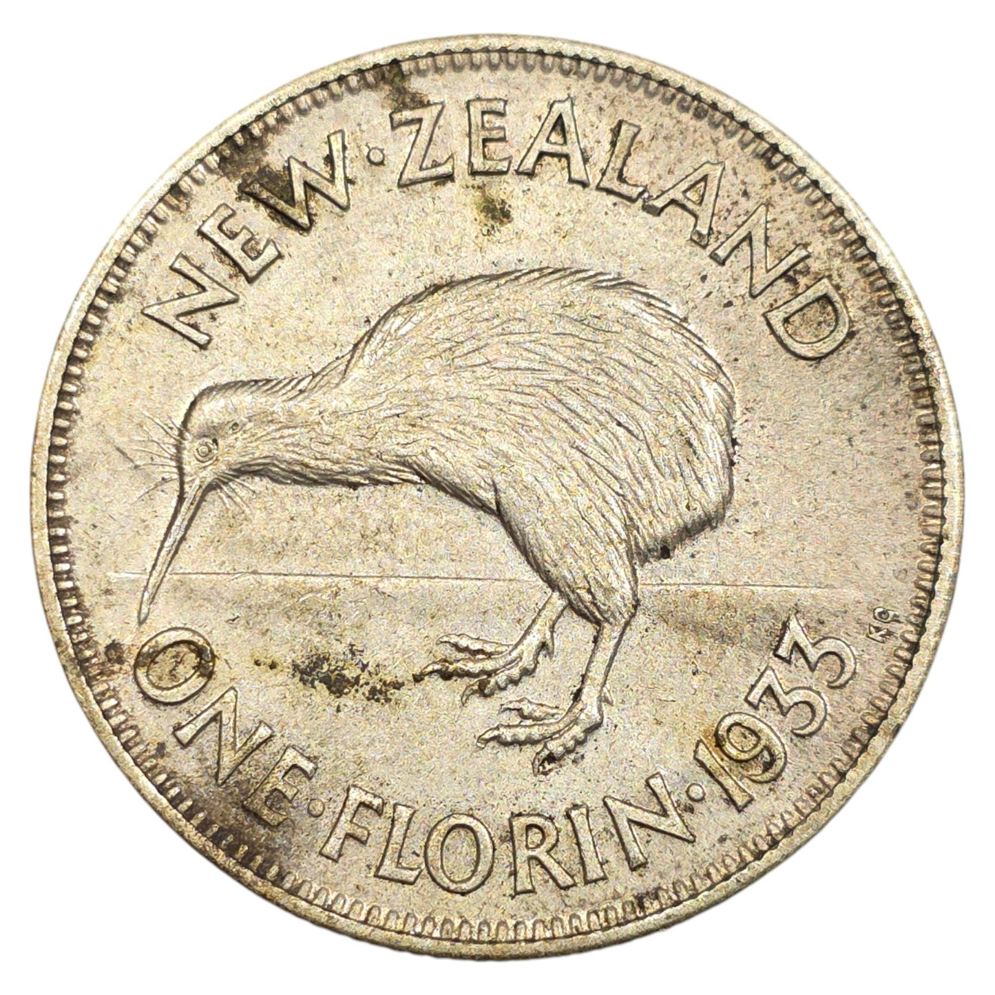 1933 New Zealand - One Florin - About Uncirculated