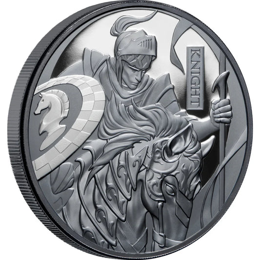 2023 Chess Knight $1 1oz Silver Black Proof Coin
