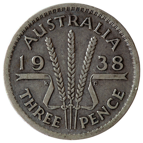 1938 Australian Threepence - Very Good