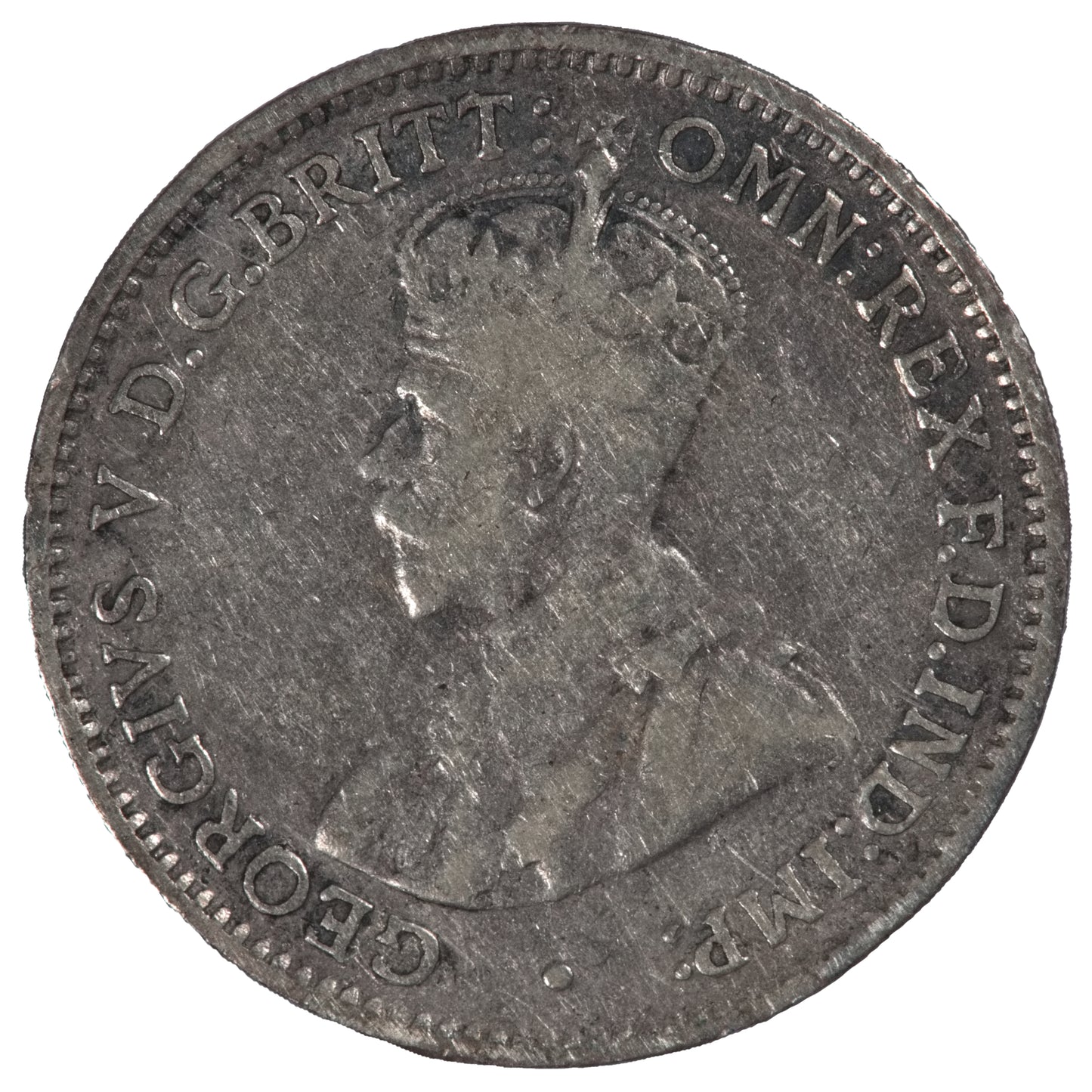 1917 Australian Threepence - "Three-Legged Emu" Die Crack Error