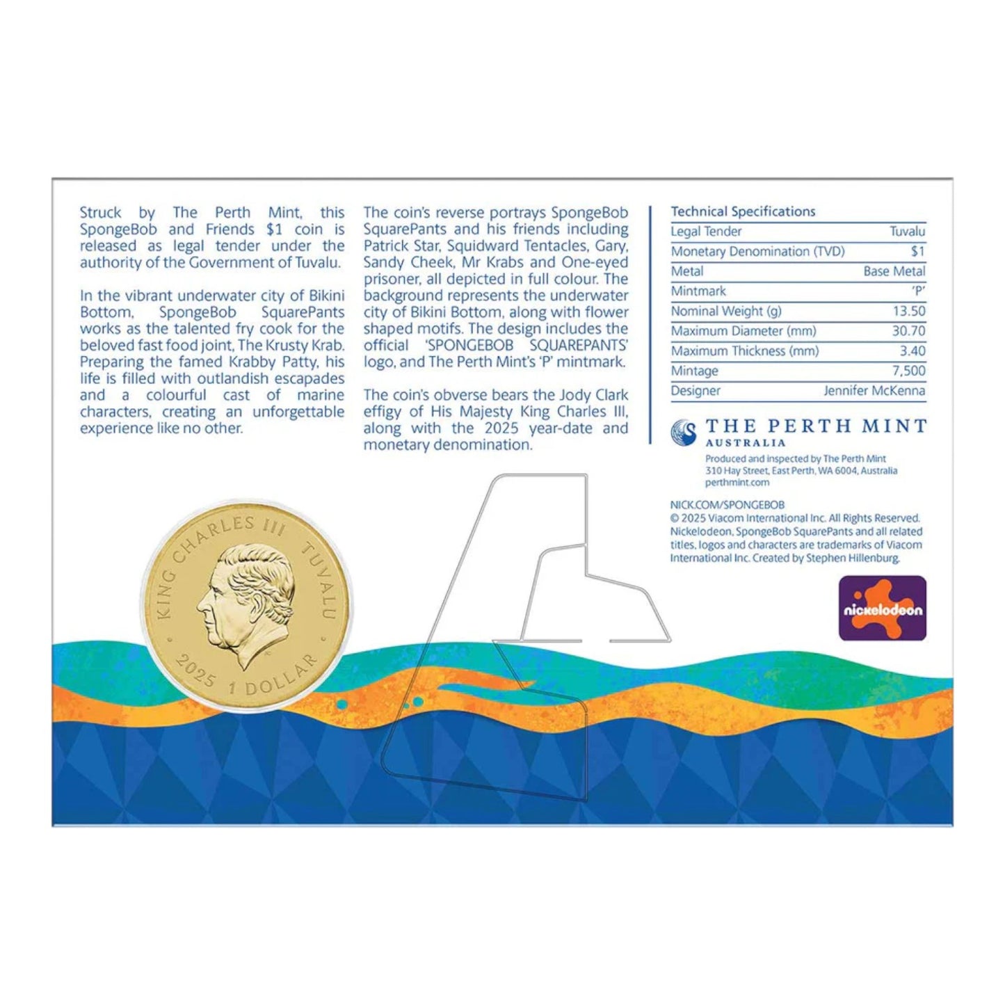 2025 SpongeBob & Friends $1 Colour Uncirculated Coin