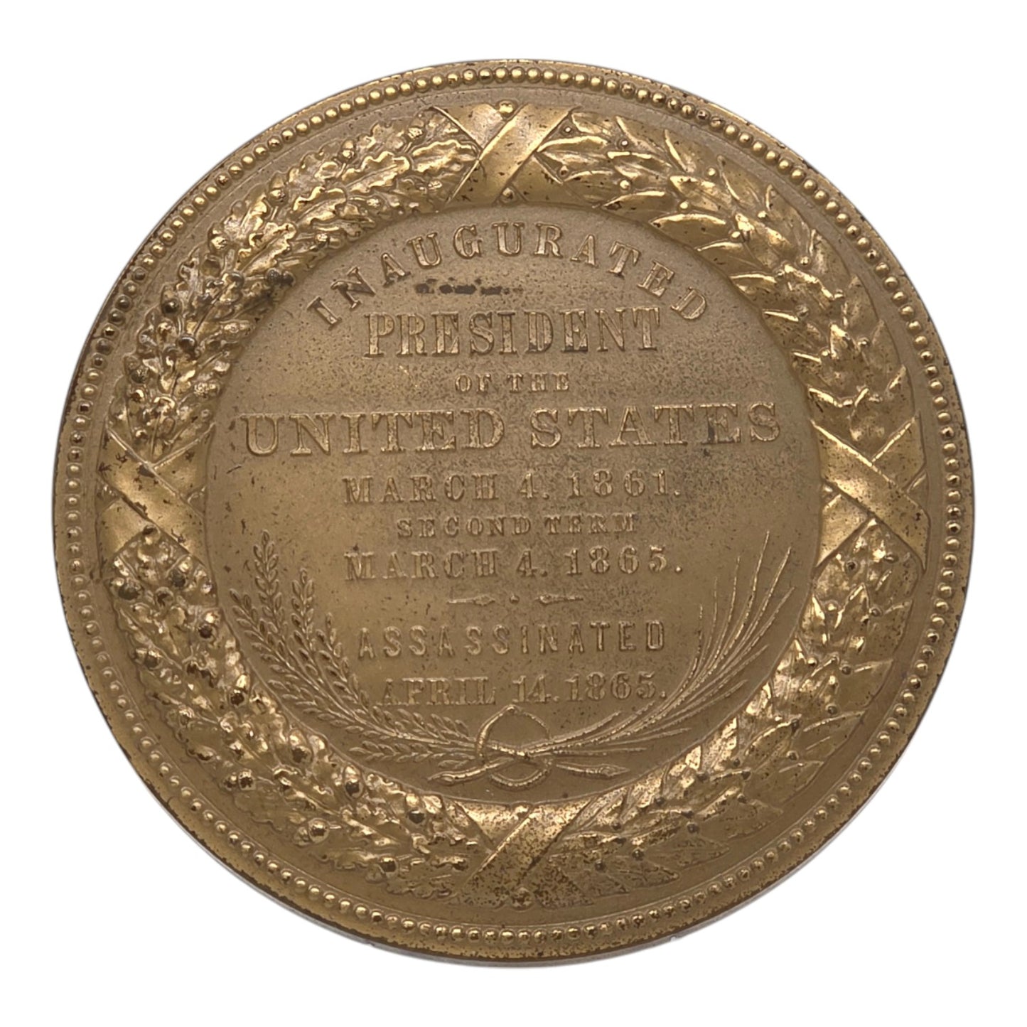 U.S. Mint - Abraham Lincoln Presidential 3 Inch (7.6cm) Bronze Medal