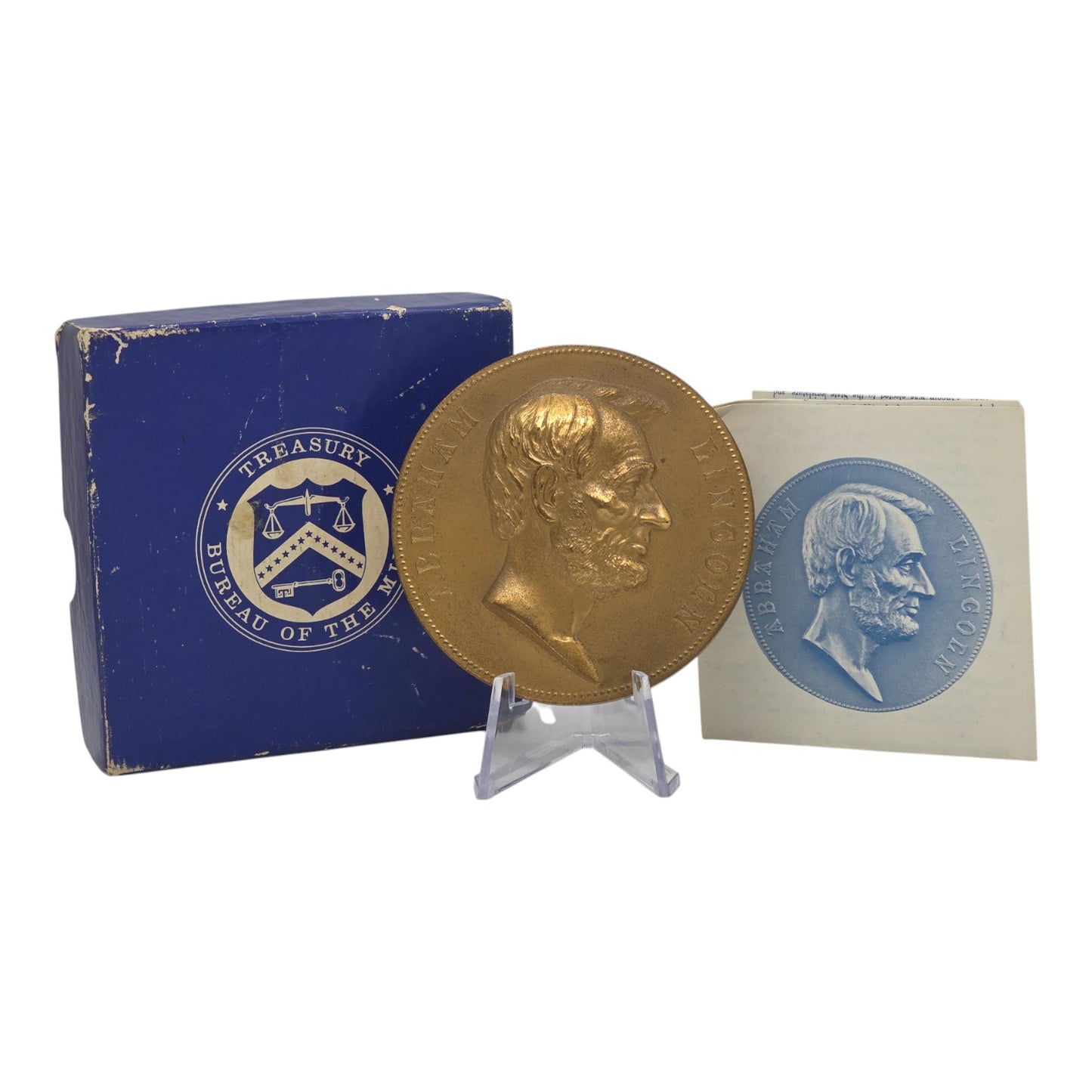 U.S. Mint - Abraham Lincoln Presidential 3 Inch (7.6cm) Bronze Medal