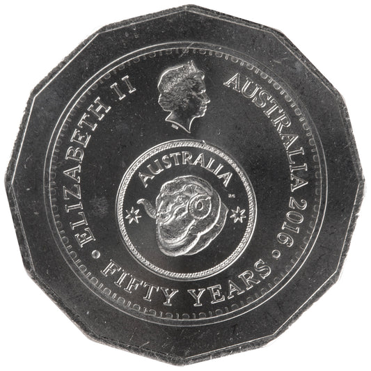 2016 50c coin - 50th Anniversary of Decimal Currency - Uncirculated