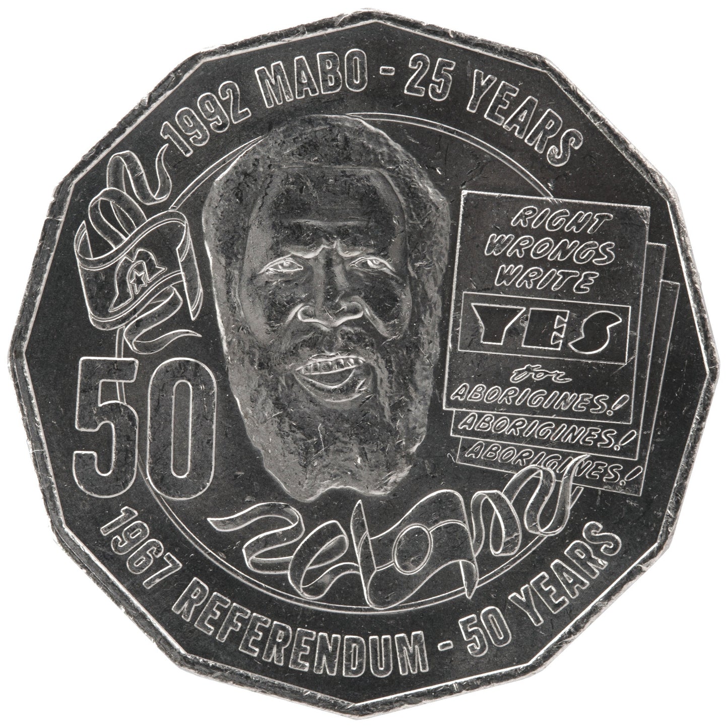 2017 50c Coin - 50th anniversary 1967 referendum/25th anniversary of the Mabo decision