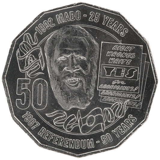 2017 50c Coin - 50th anniversary 1967 referendum/25th anniversary of the Mabo decision