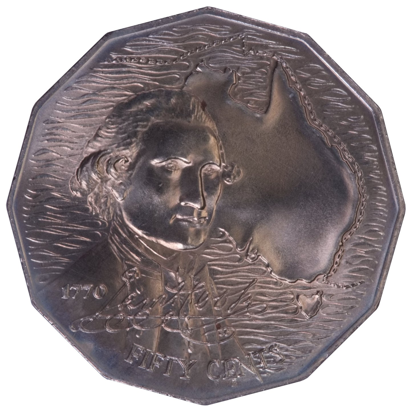 1970 50c Coin - Captain Cook's Bicentenary - Specimen Strike