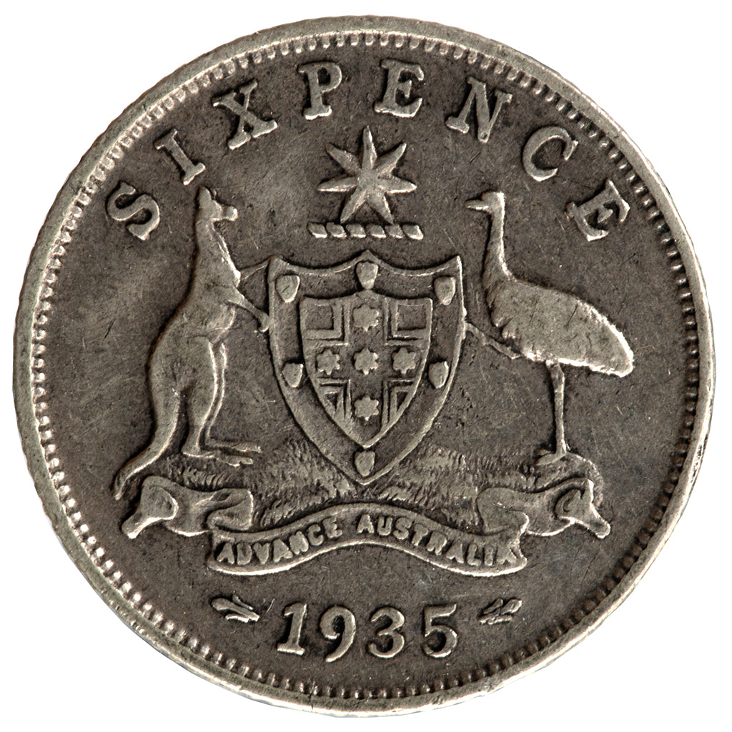 1935 Australian Sixpence - Very Good