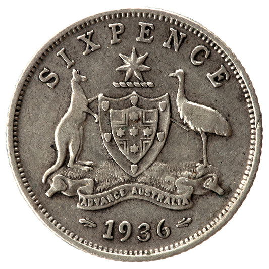 1936 Australian Sixpence