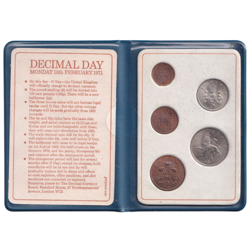 1971 Britain's First Decimal Coins - Blue Folder