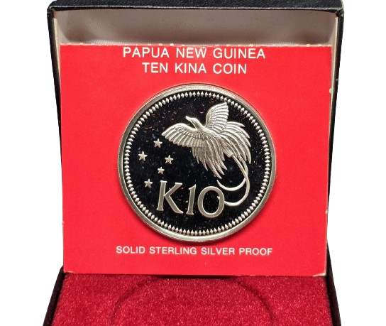 1976 Papua New Guinea - 10 Kina- Silver Proof - Franklin Mint