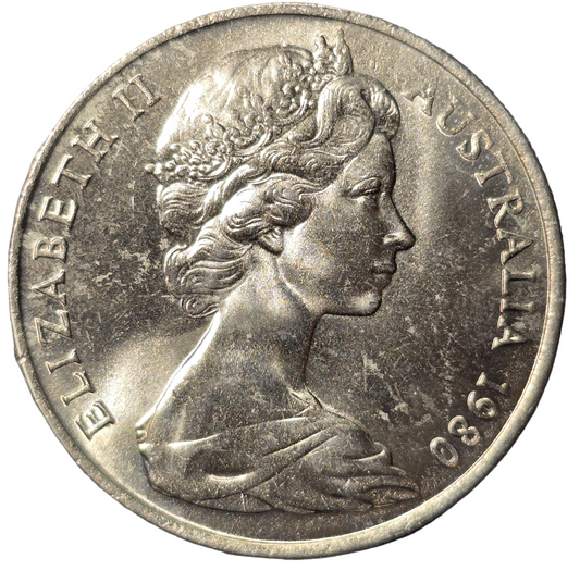 1980 Australian 20 Cent Coin - Uncirculated from Royal Australian Mint Roll
