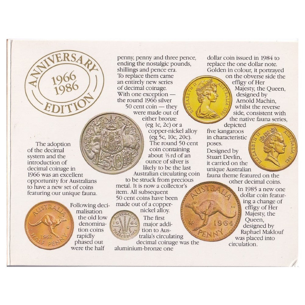 1986 Royal Australian Mint Uncirculated Coin Set - International Year of Peace