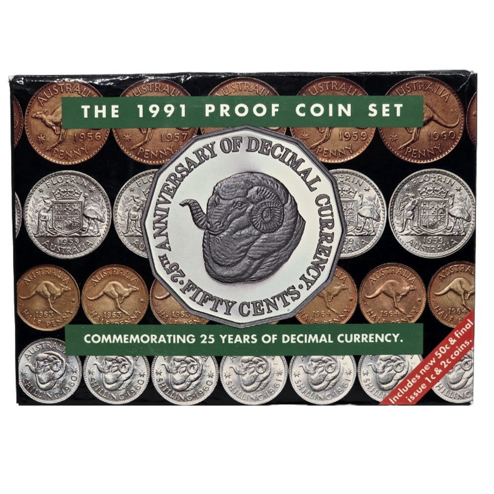 1991 Royal Australian Mint Proof Coin Set - 25th Anniversary of Decimal Currency