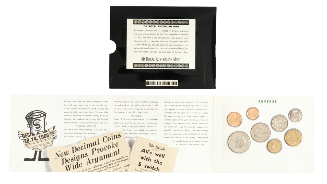 1991 Royal Australian Mint Uncirculated Coin Set - 25th Anniversary of Decimal Currency