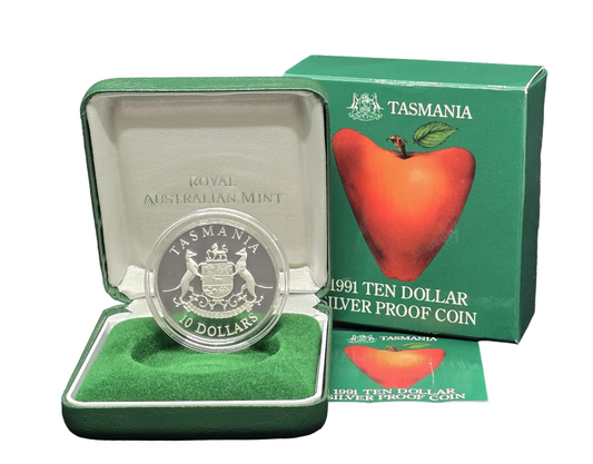 1991 $10 Coin - State Series - Tasmania - Silver Proof