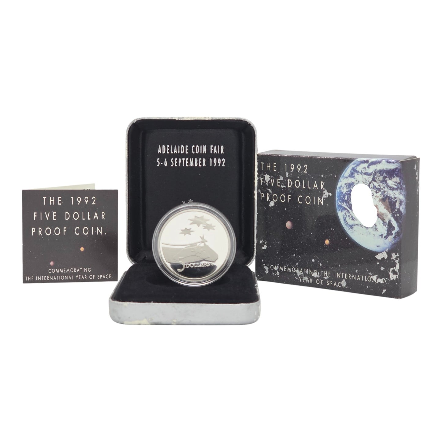 1992 $5 Silver Proof Coin - The International Year of Space - Adelaide Coin Fair