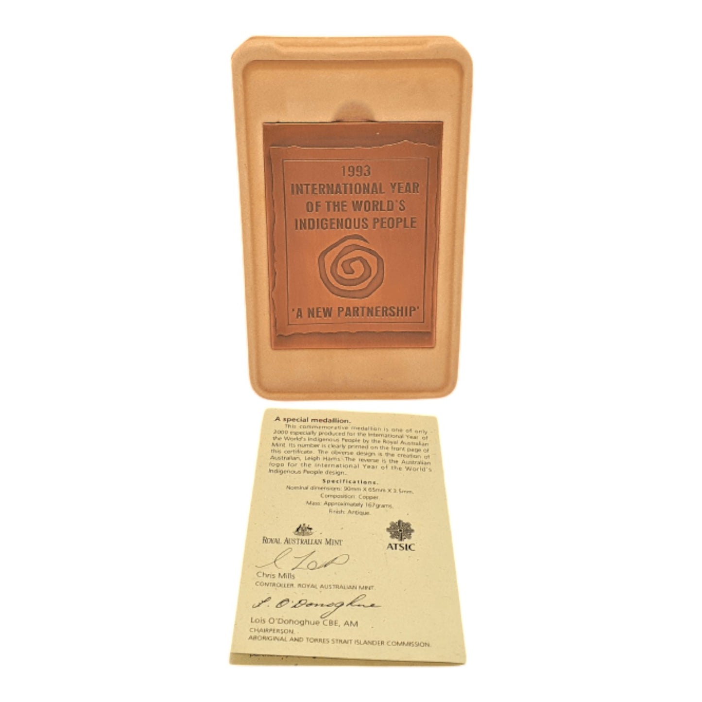 1993 Royal Australian Mint and ATSIC - International Year of the World's Indigenous People - Bronze Medal