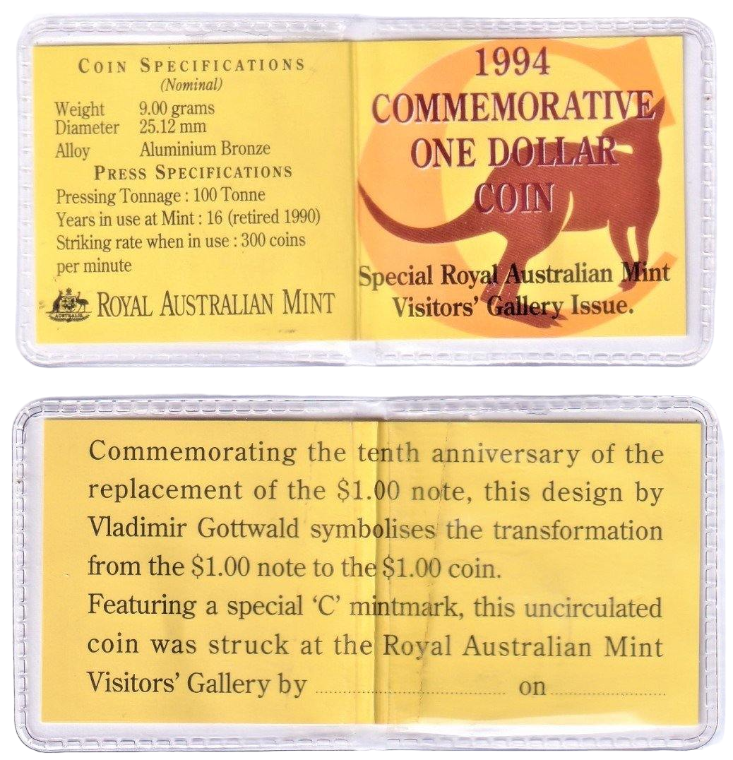 1994 $1 Coin - 10th Anniversary of the Dollar Coin/Dollar Decade