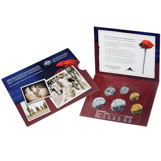 2005 Royal Australian Mint Uncirculated Coin Set - Commemorating the 60th anniversary of the end of World War 2