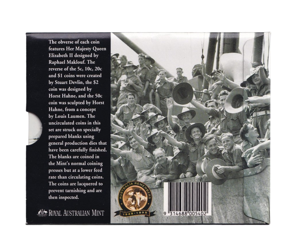 1995 Royal Australian Mint Uncirculated Coin Set - 50th Anniversary End of WWII